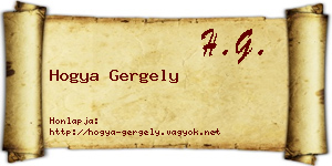 Hogya Gergely névjegykártya